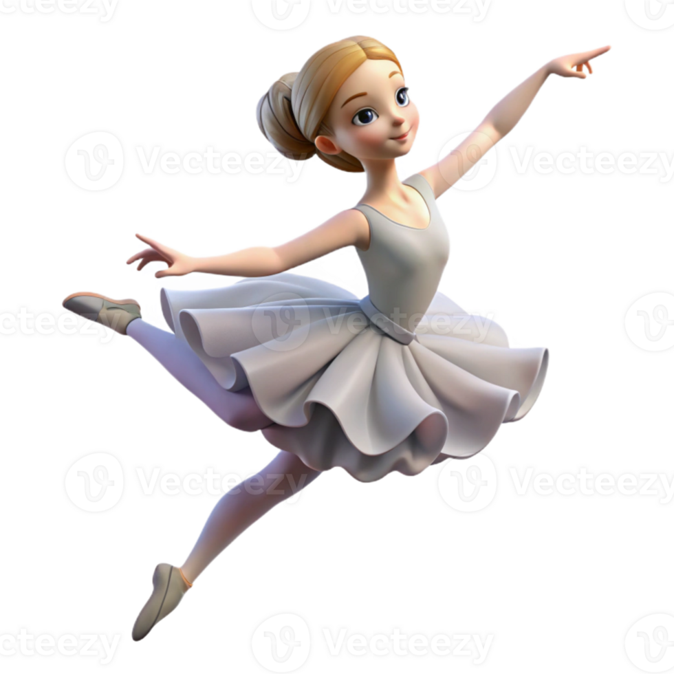 extraordinary contemporary Portrait of a graceful ballerina in a flowing tutu, mid leap, with a focused expression, soft lighting, impressionistic style high resolution png
