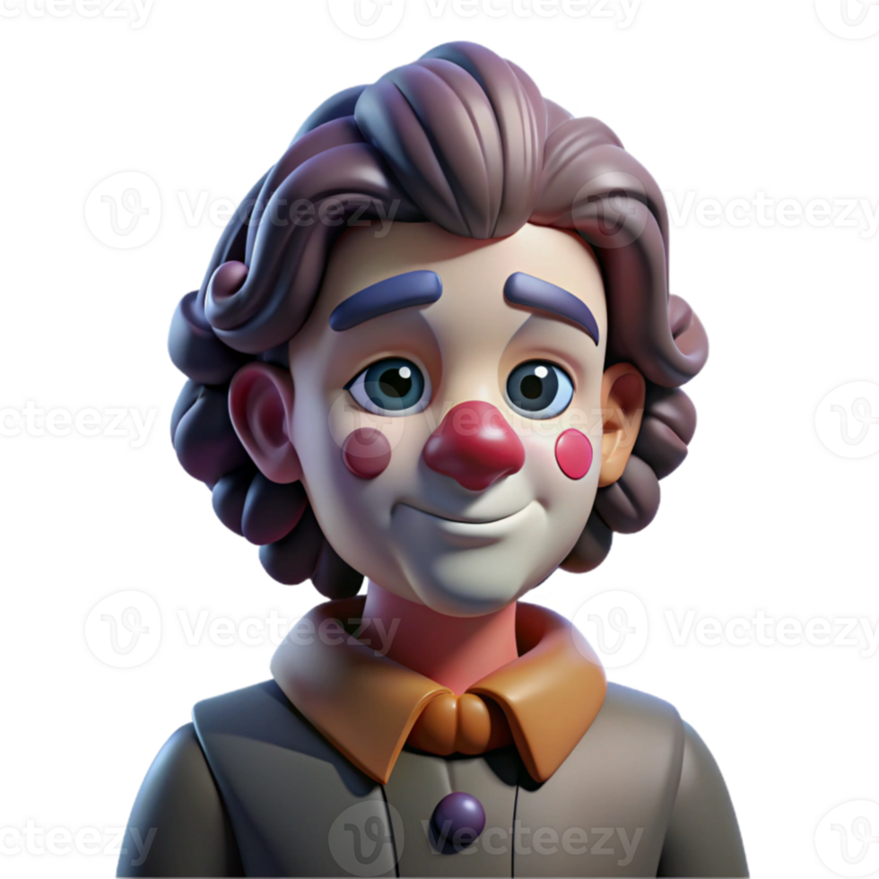 wonderful artistic Portrait of a melancholic clown with smeared makeup, a forced smile, and sad eyes, dim lighting, dark and surreal style 4K png