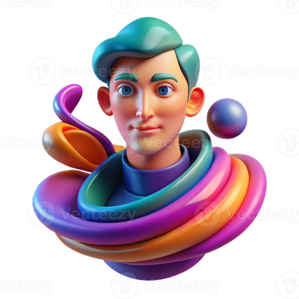 extraordinary abstract Portrait of an abstract figure composed of swirling colors and geometric shapes, vibrant and dynamic lighting, abstract art style 4K png
