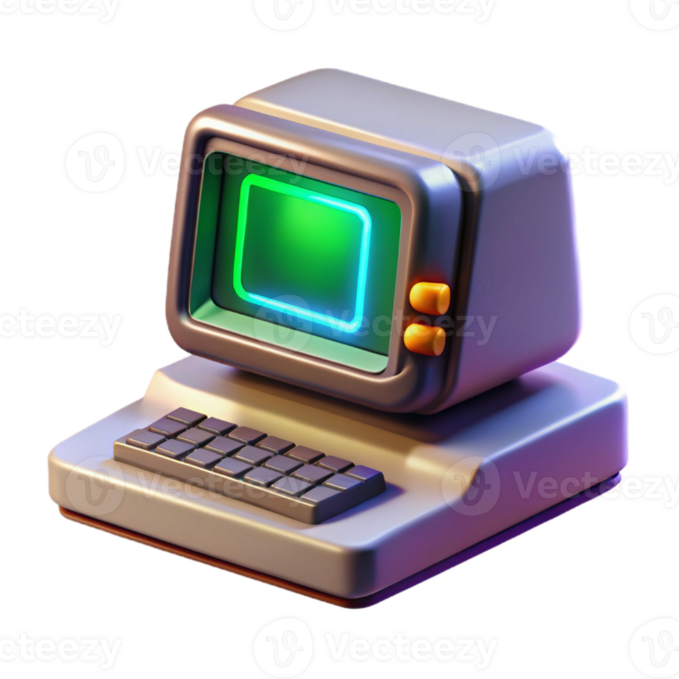extraordinary minimalist A vintage computer terminal displaying complex code, CRT monitor glow, dark room illuminated by the screen, retro futuristic style detailed png