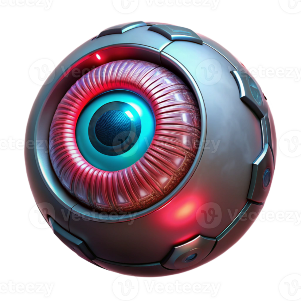 beautiful classic A cybernetic eye gazing intently, intricate metallic details, glowing red iris, dark, moody lighting, biopunk style detailed png