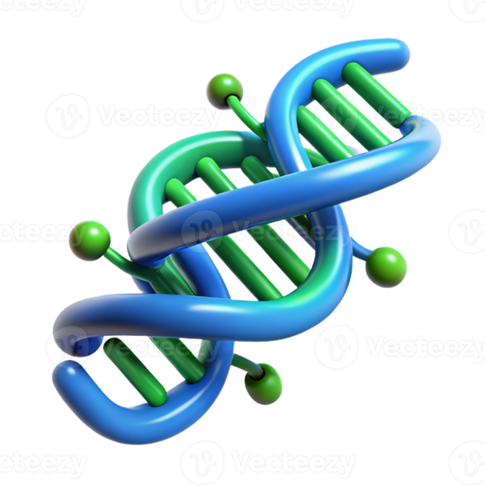 beautiful contemporary A DNA double helix intertwined with binary code, glowing blue and green, scientific illustration style professional png