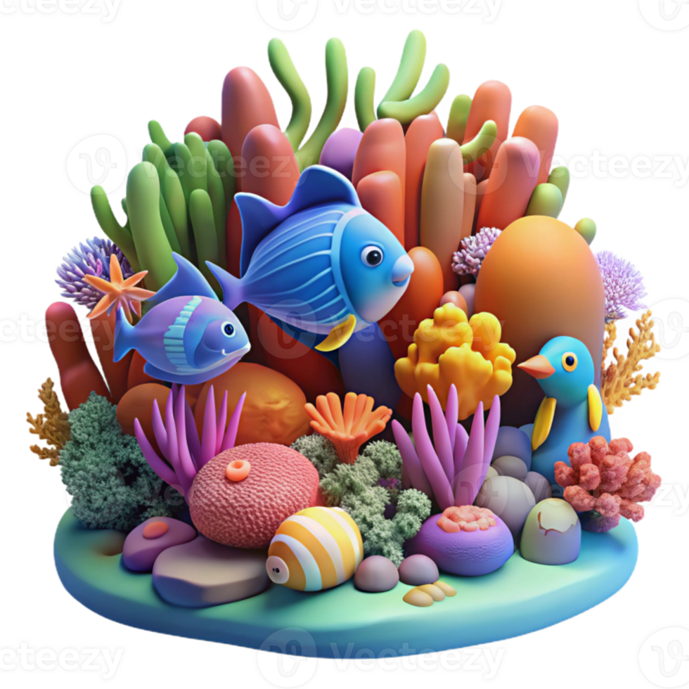 magnificent contemporary A vibrant coral reef teeming with colorful fish, illuminated by underwater sunlight, documentary photography style exclusive png