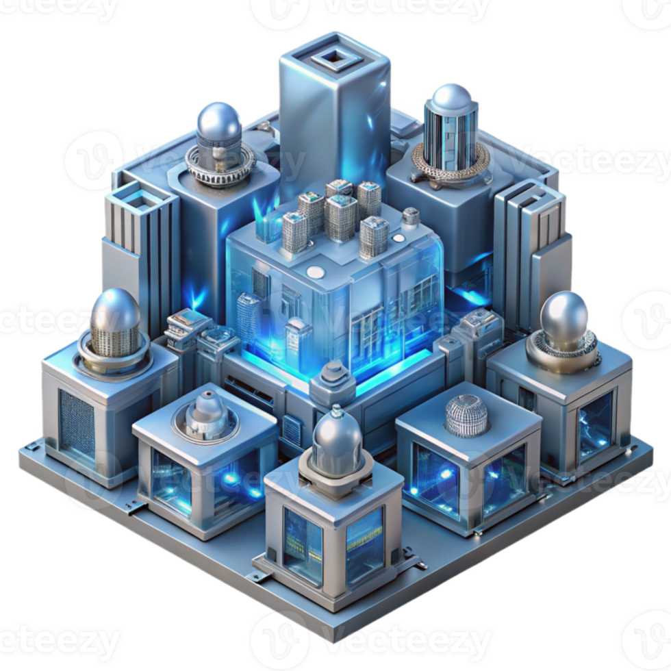 stunning classic A microscopic view of a complex nano machine resembling a futuristic city, glowing with intricate circuitry, abstract, scientific visualization, authentic png