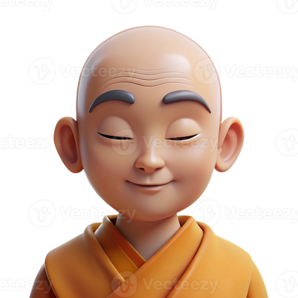 magnificent abstract A portrait of a serene monk with a shaved head, closed eyes, and a peaceful expression, bathed in soft, warm candlelight, in a contemplative, spiritual style professional png