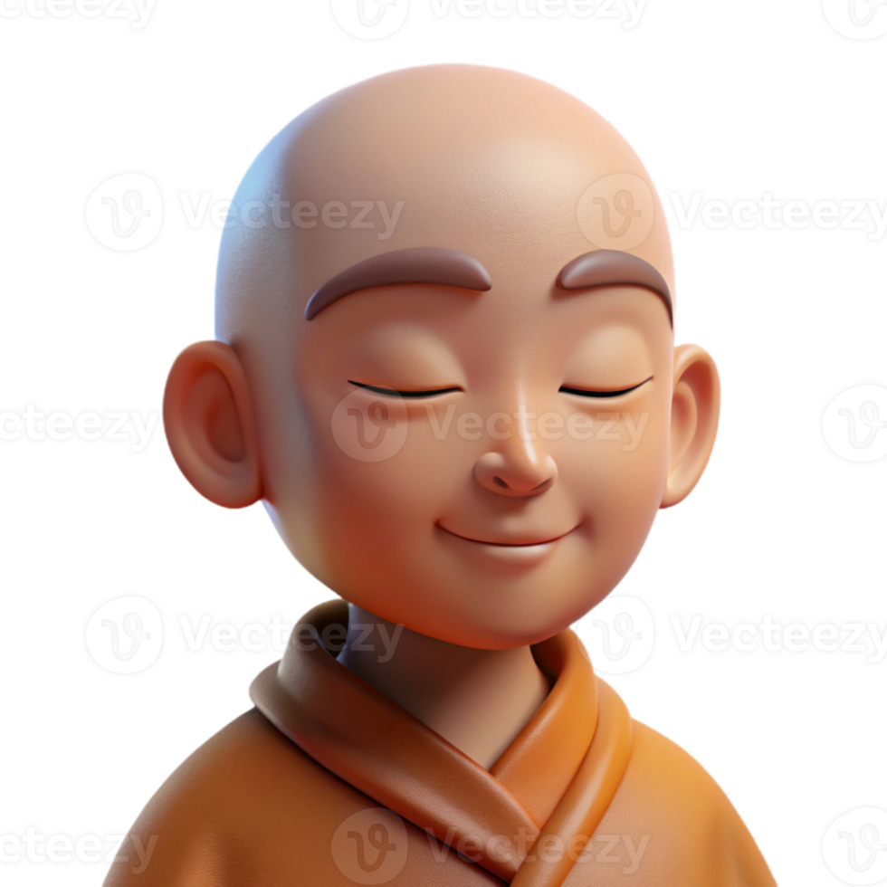 stunning minimalist A portrait of a serene monk with a shaved head, closed eyes, and a peaceful expression, bathed in soft, warm candlelight, in a contemplative, spiritual style original png