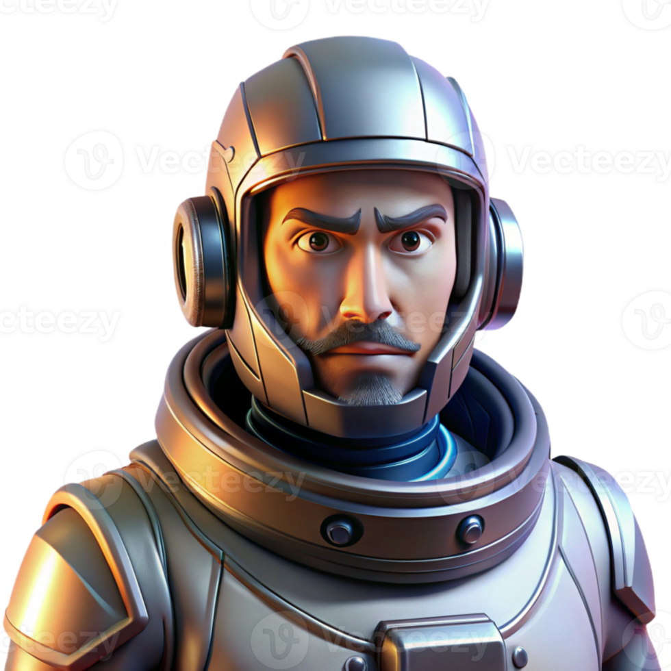 serene vintage Portrait of a futuristic astronaut with a reflective visor, intricate spacesuit details, and a determined expression, lit by the harsh glare of a distant sun, in a hyperrealistic,... png