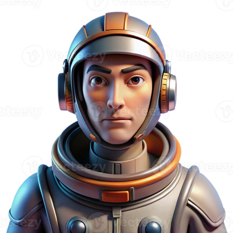 beautiful vintage Portrait of a futuristic astronaut with a reflective visor, intricate spacesuit details, and a determined expression, lit by the harsh glare of a distant sun, in a... png