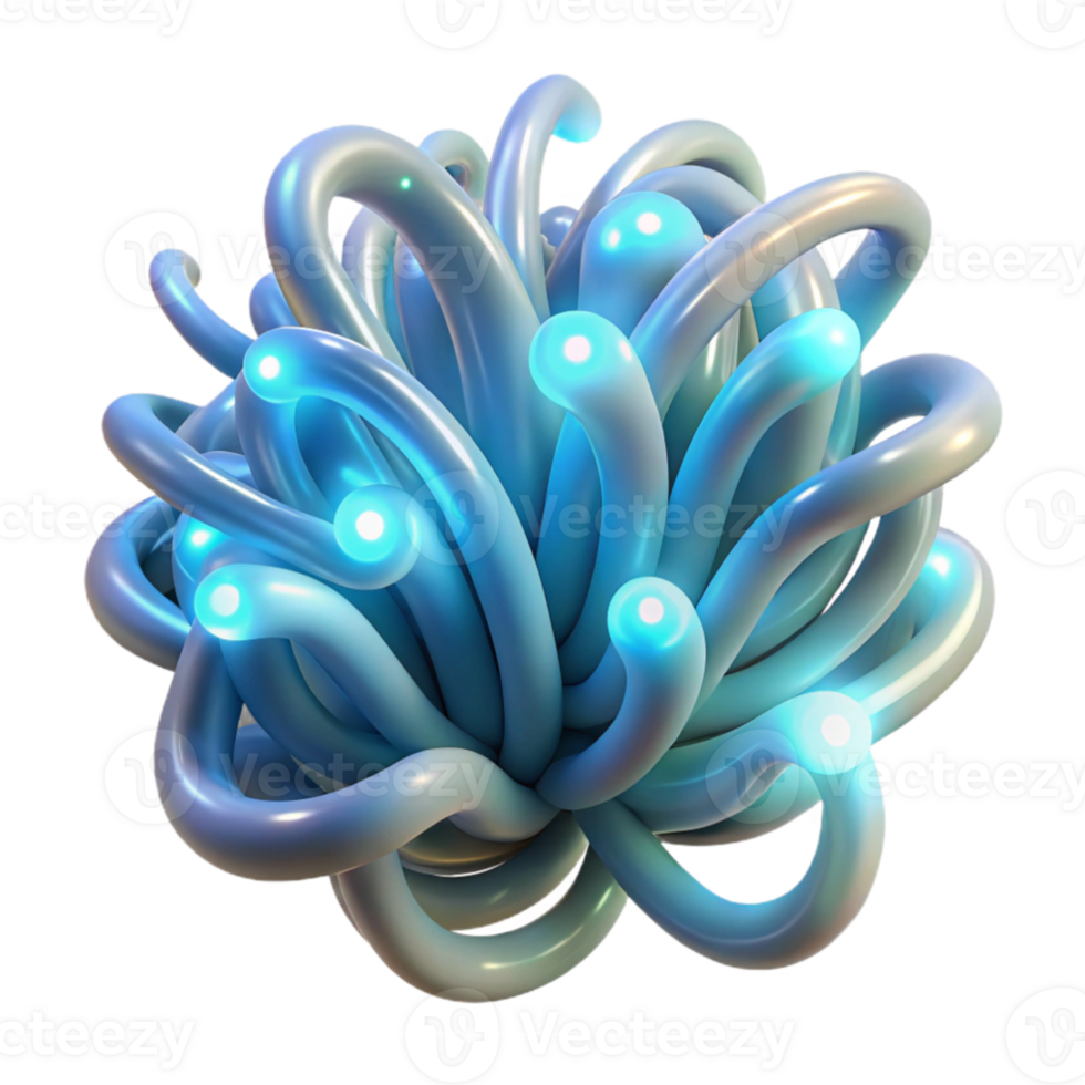 serene minimalist Intertwined, bioluminescent tendrils of light, pulsating with a soft, ethereal glow, in a style reminiscent of deep sea photography high resolution png