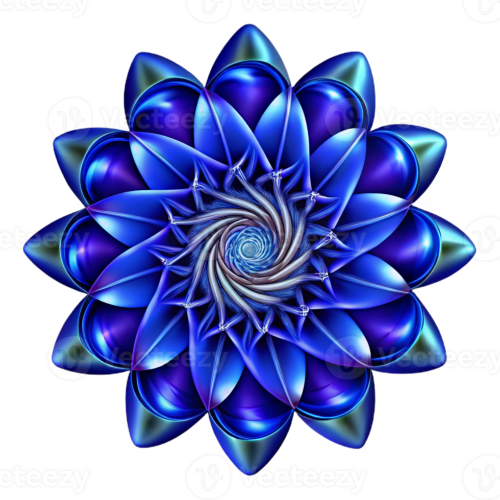stunning artistic A kaleidoscope of swirling, fractal patterns, rendered in shades of deep indigo and electric blue, illuminated by a pulsating, rhythmic light genuine png