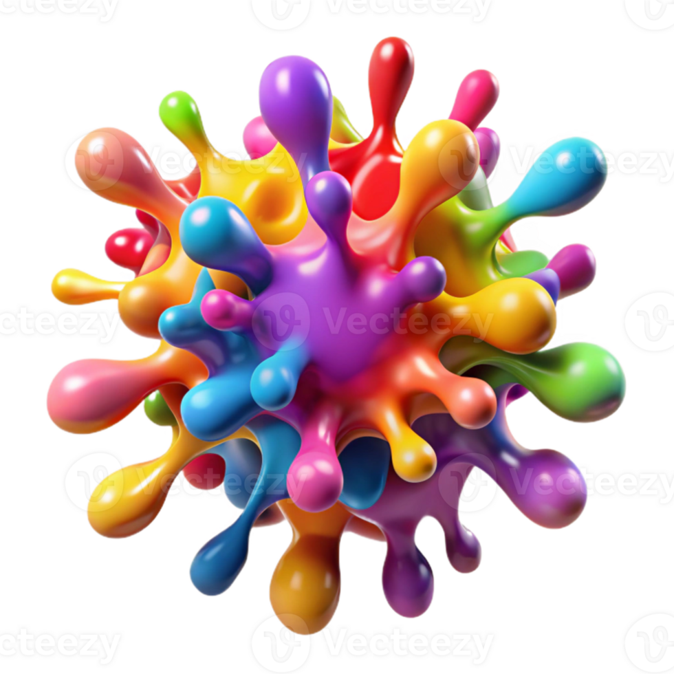 magnificent vintage A chaotic explosion of colorful paint splatters, forming abstract shapes and patterns, illuminated by a bright, studio light authentic png