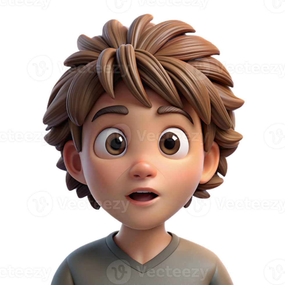impressive contemporary Portrait of a curious child with wide eyes and messy hair, natural window lighting, impressionist style original png