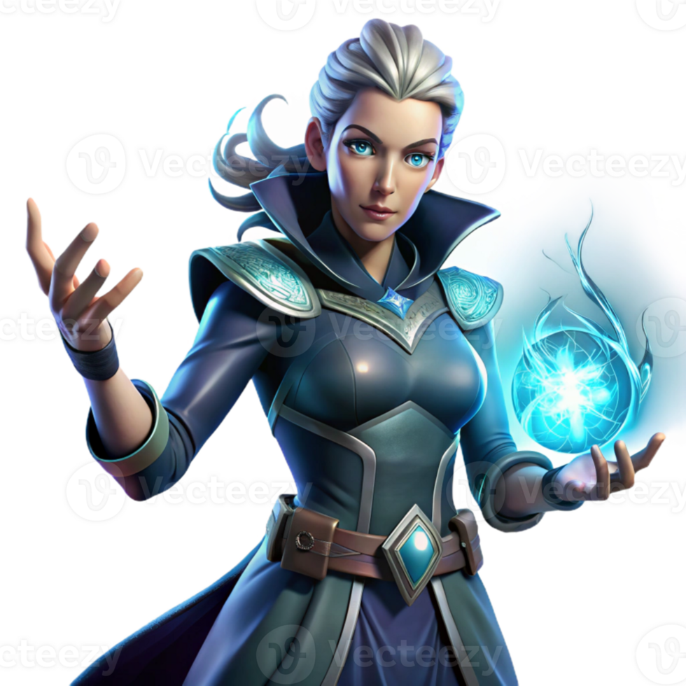 dramatic minimalist Portrait of a powerful sorceress with glowing hands and swirling magical energy, dynamic lighting, fantasy art style high quality png