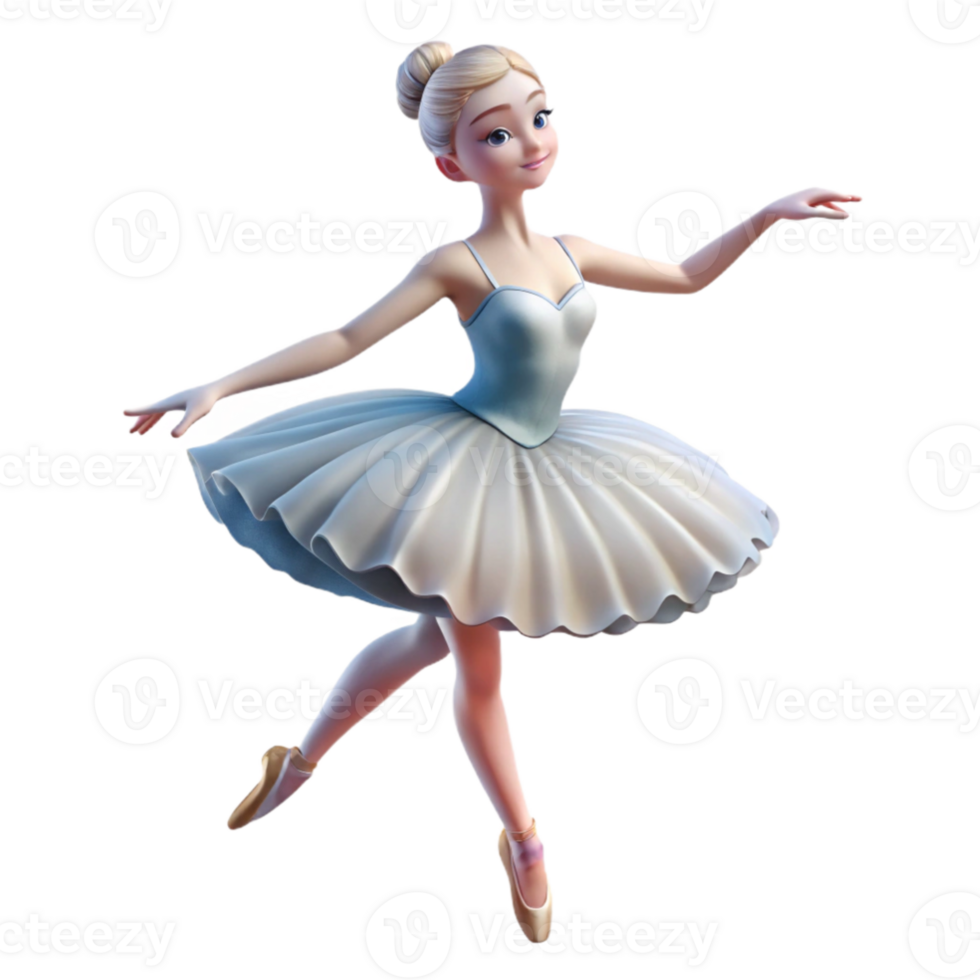 magnificent contemporary Portrait of a graceful ballerina in a flowing tutu, mid-pirouette. Soft, ethereal lighting. Romantic ballet style professional png