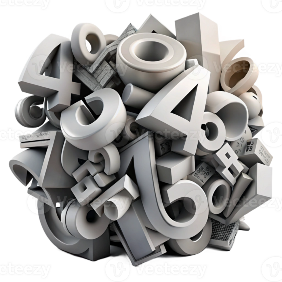 stunning traditional A chaotic jumble of letters and numbers, forming an abstract, typographic composition, in a grunge, urban style and high contrast monochrome lighting high resolution png