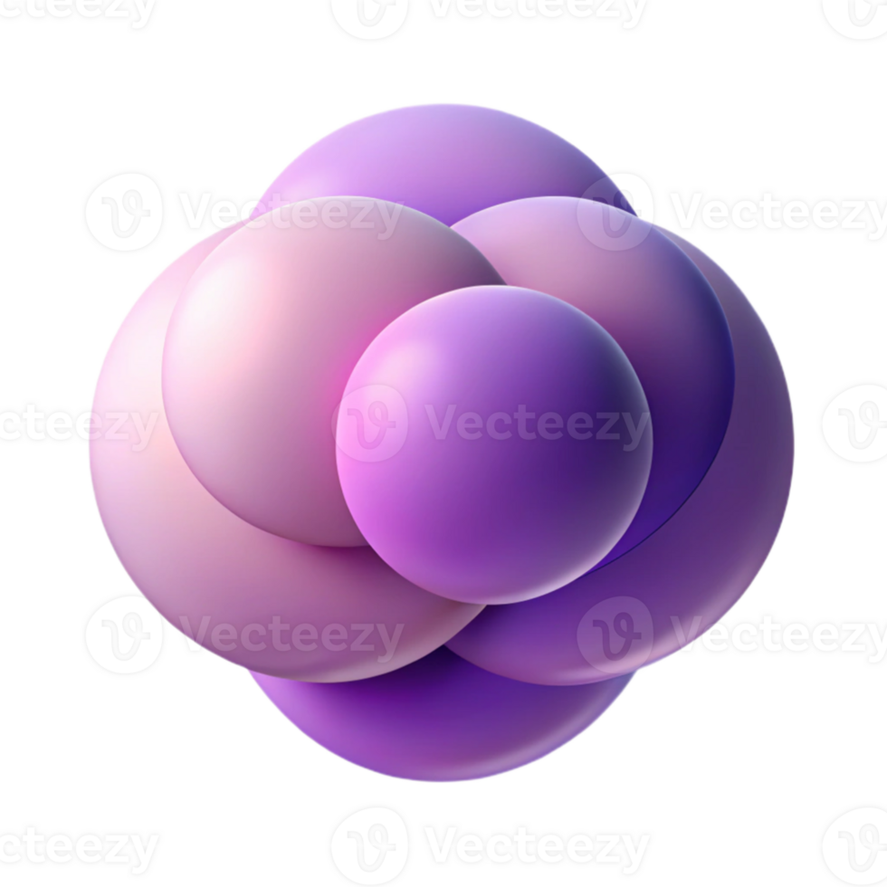 elegant artistic A series of overlapping, translucent circles, in a gradient of colors from deep purple to pale pink, with a soft, dreamlike style and diffuse lighting high quality png