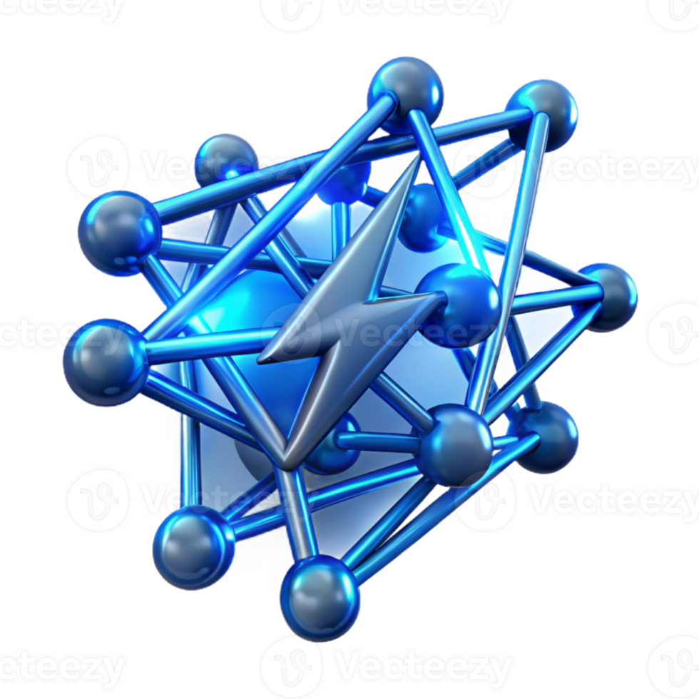 extraordinary contemporary A network of branching, fractal lines, resembling a lightning bolt, with a vibrant, electric blue glow and a futuristic, techno style original png
