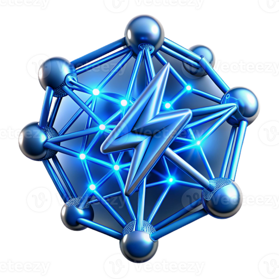 elegant vintage A network of branching, fractal lines, resembling a lightning bolt, with a vibrant, electric blue glow and a futuristic, techno style original png