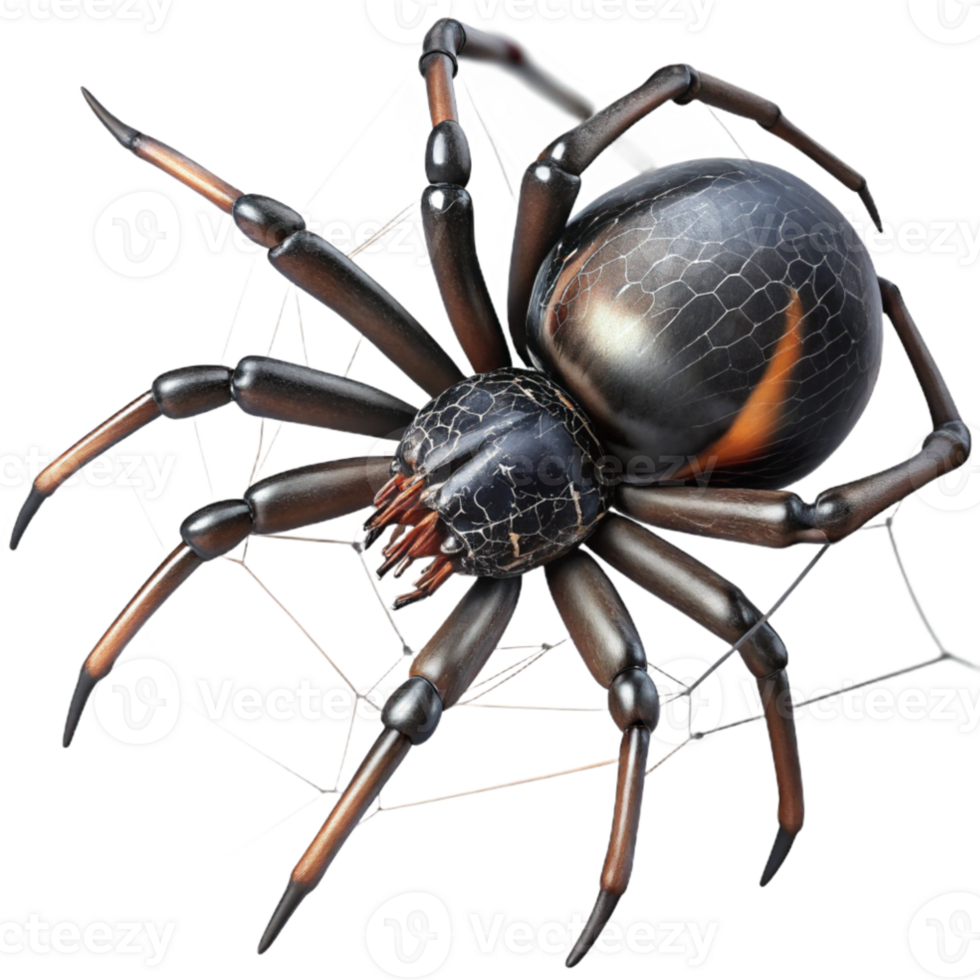 magnificent rustic A close up of a spider spinning its web, intricate details of the web and spider, macro photography style, dark and moody lighting authentic png
