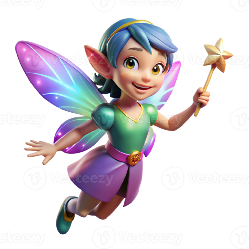 elegant traditional A mischievous pixie casting a spell with iridescent fairy dust, vibrant colors, soft lighting, Art Deco style detailed png