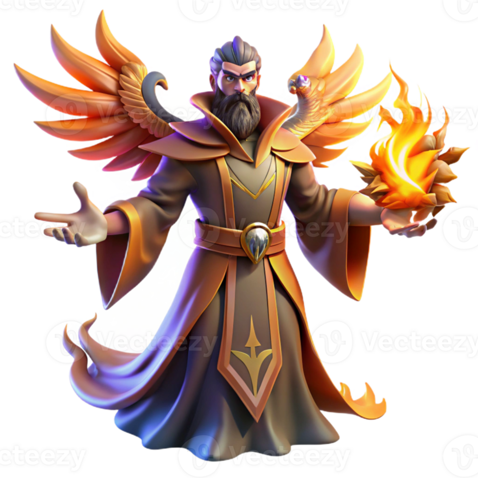 extraordinary minimalist A powerful sorcerer summoning a spectral phoenix, dramatic lighting, fantasy art style, Boris Vallejo influence 4K png