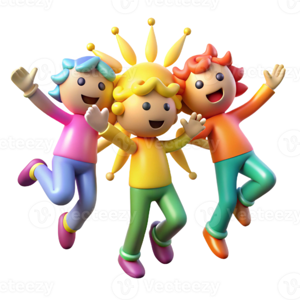 wonderful traditional A group of playful sprites dancing in a sunbeam, vibrant colors, Impressionist style, Claude Monet influence exclusive png