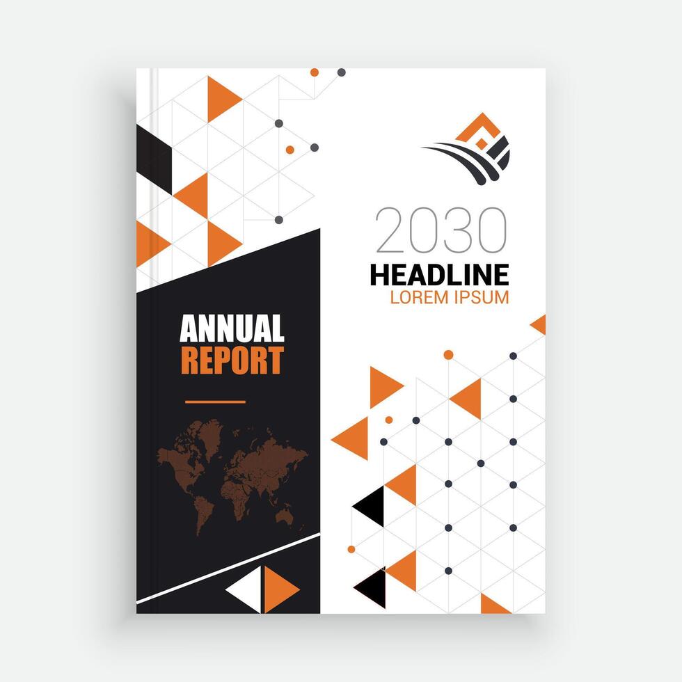 an annual report cover with geometric layout vector