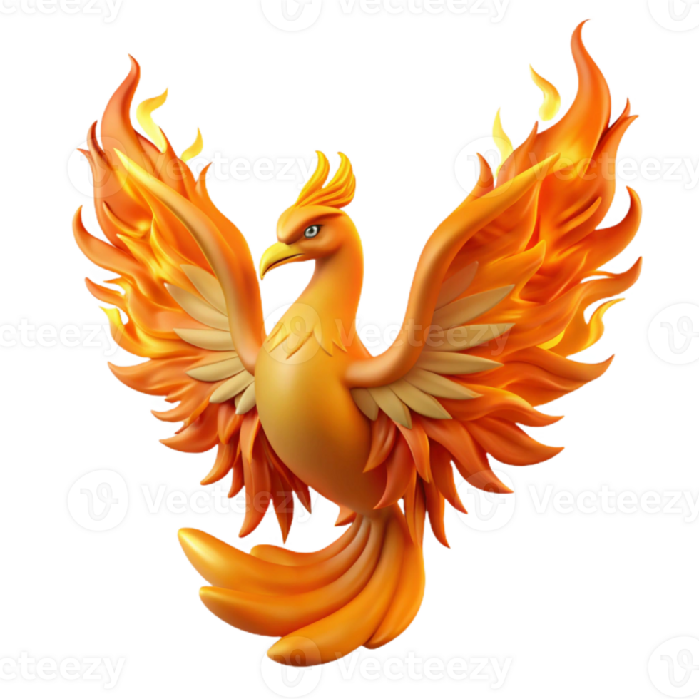 wonderful rustic A majestic phoenix rising from its ashes, fiery lighting, Art Nouveau style, Aubrey Beardsley influence authentic png