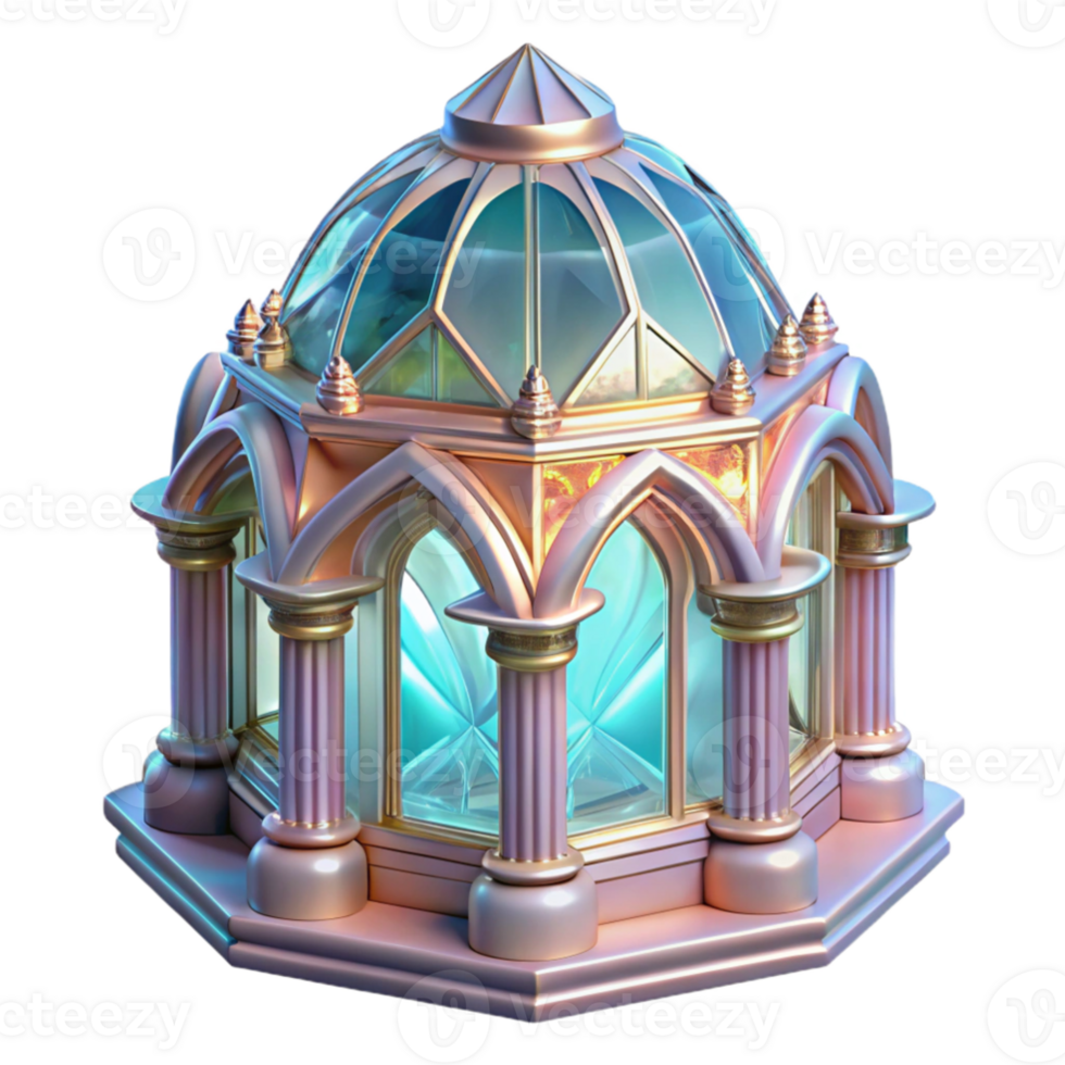 magnificent modern Crystal palace, intricate glasswork, refracting light, magical atmosphere, art nouveau style, highly detailed, professional png