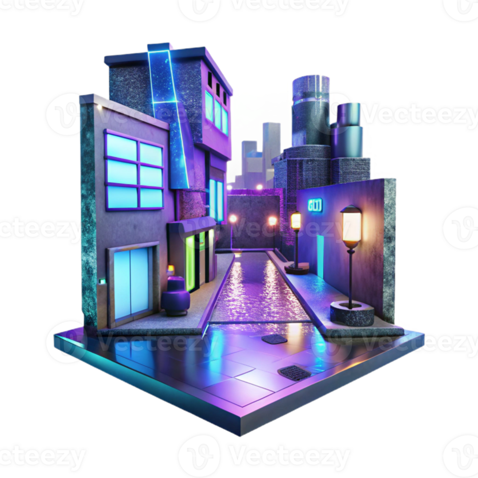 stunning traditional Cyberpunk street scene, holographic advertisements, neon lights, rainy night, gritty style, digital painting, high quality png