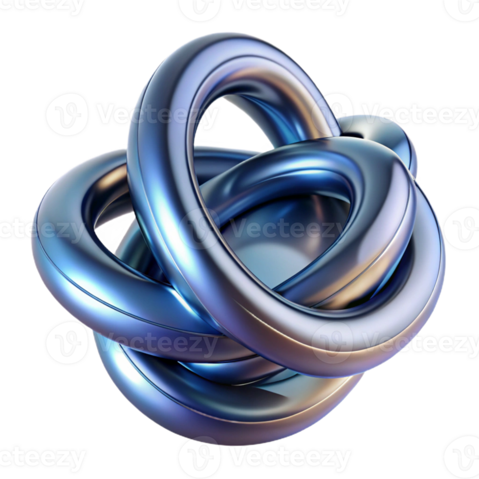 elegant minimalist Fluid metallic ribbons intertwining and forming impossible knots, lit by a single, harsh spotlight, rendered in a surrealist style exclusive png