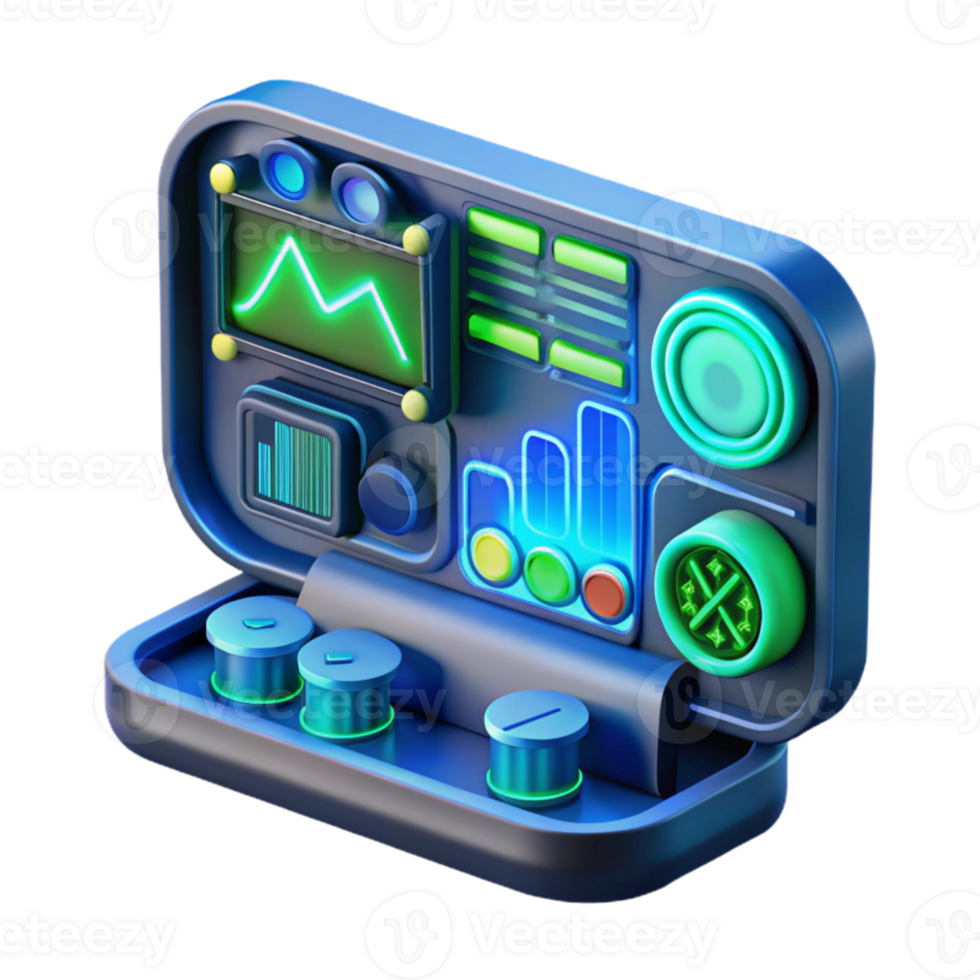 elegant abstract A close up of a futuristic HUD display with complex data and graphics, cyberpunk style, blue and green lighting premium png