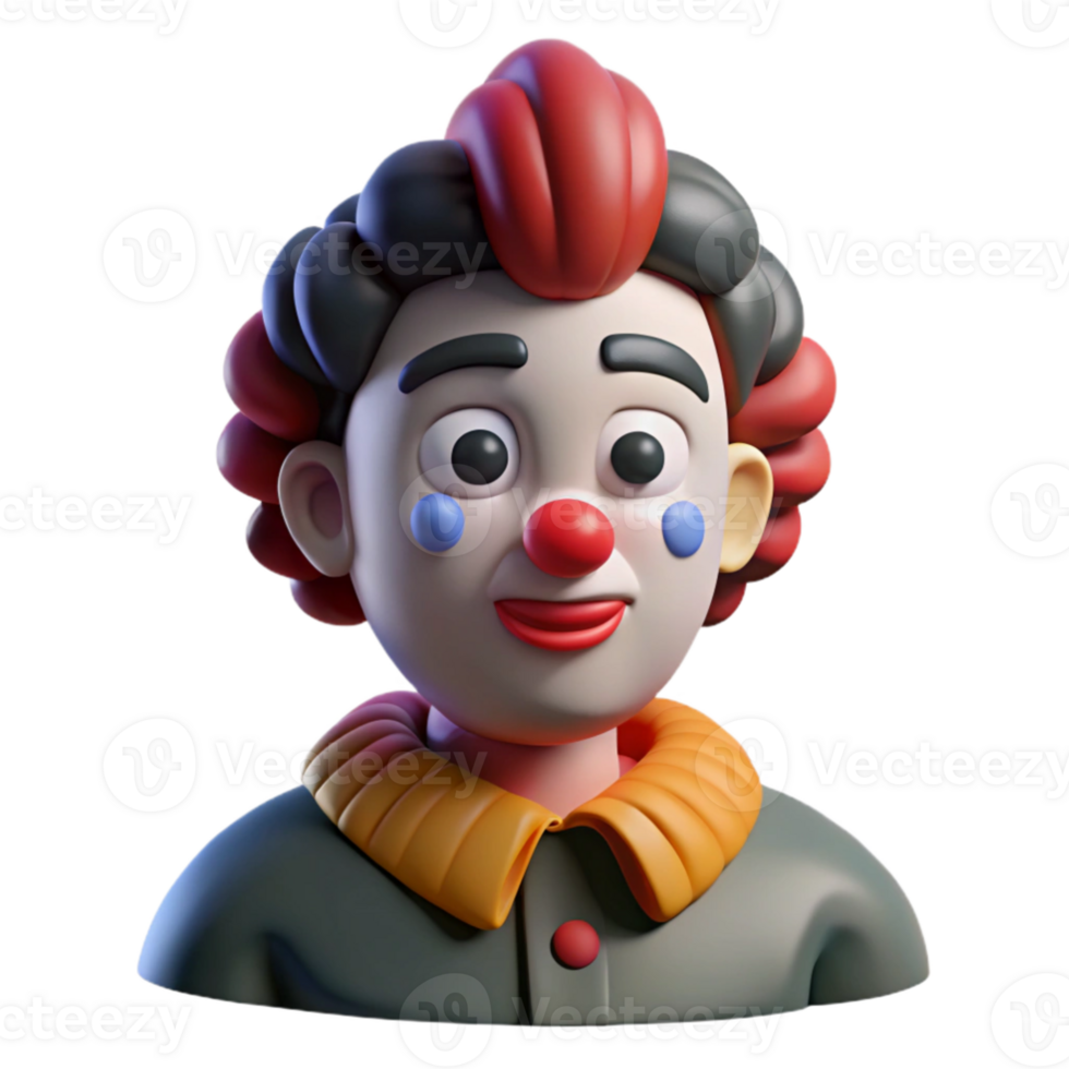 dramatic abstract Portrait of a clown with exaggerated features and a melancholic expression, stark contrasting light and shadow, unsettling and dramatic original png