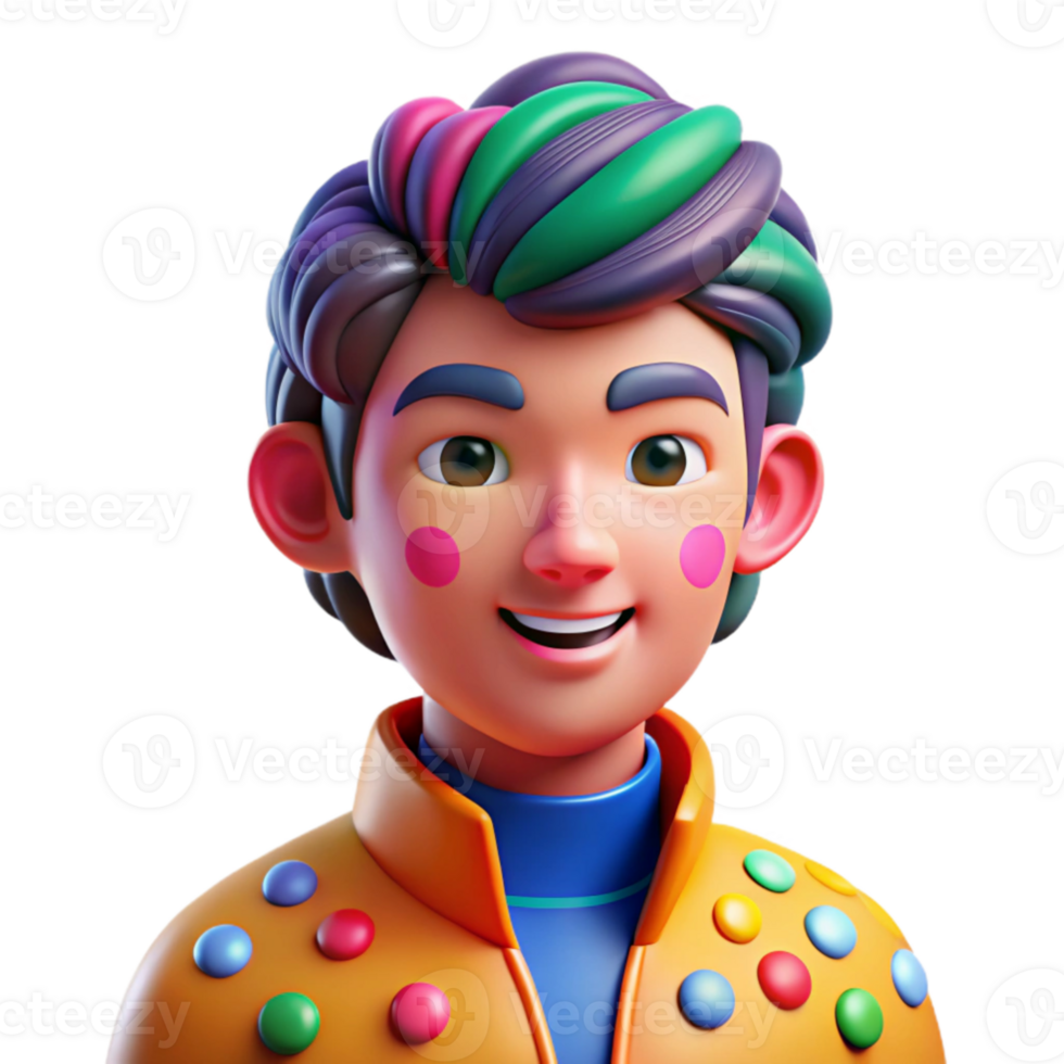 vibrant minimalist A vibrant pop art portrait of a person with colorful, comic book style features, Ben Day dots and bold outlines exclusive png