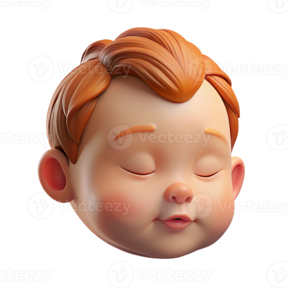 serene contemporary An intimate portrait of a sleeping baby with soft, downy hair, gentle and warm lighting premium png