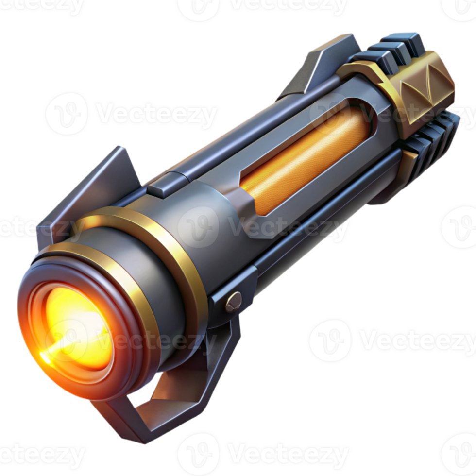 beautiful creative A futuristic weapon, sleek design, glowing energy core, dark and gritty style, dramatic lighting with strong shadows high quality png