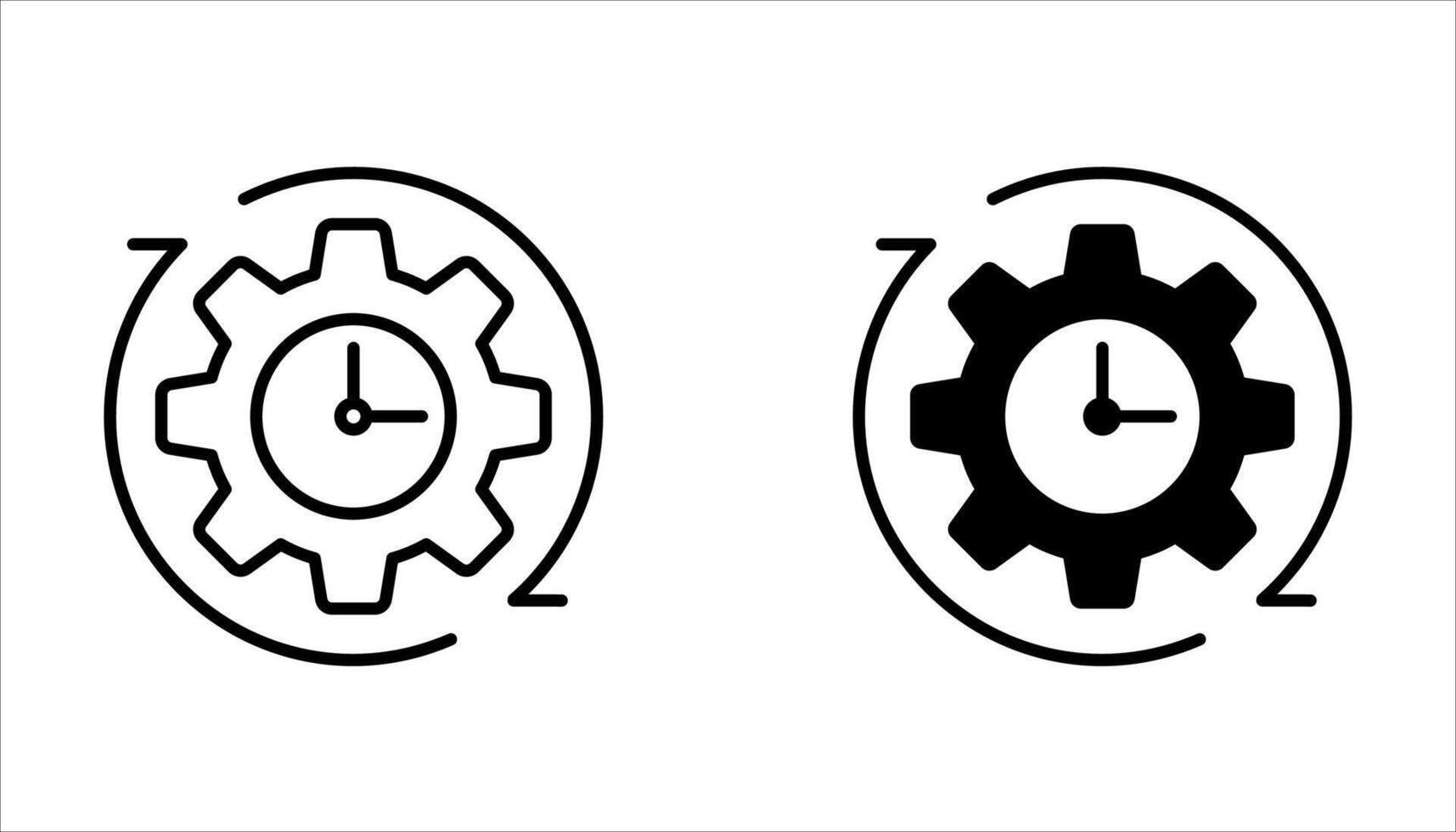time management icon set on white background vector