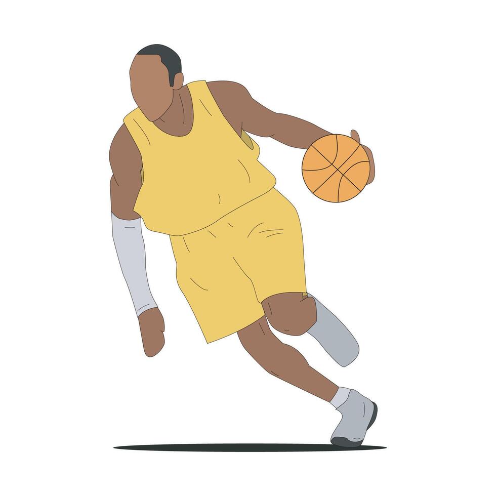 basketball players cartoon vector