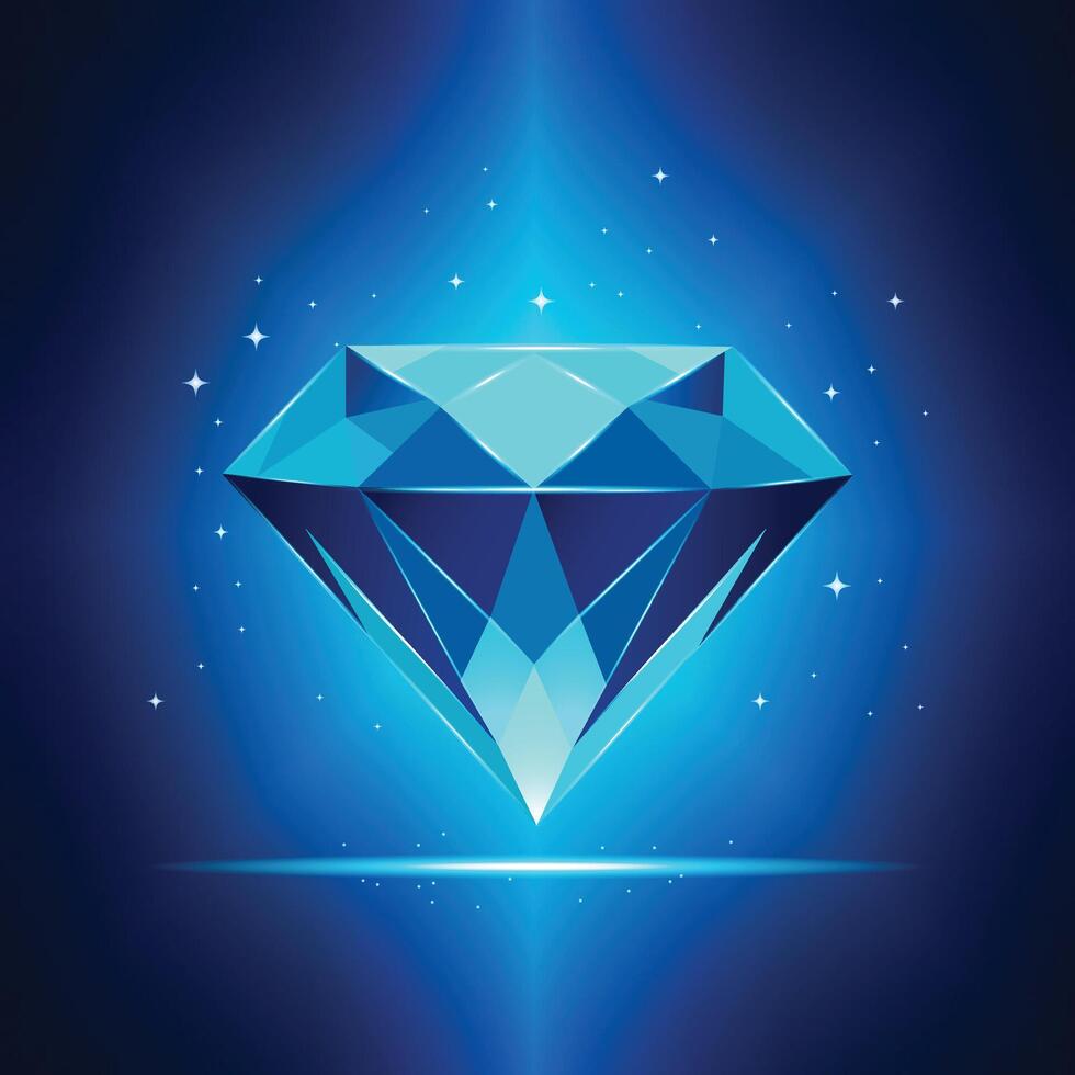 A shining diamond flat illustration vector