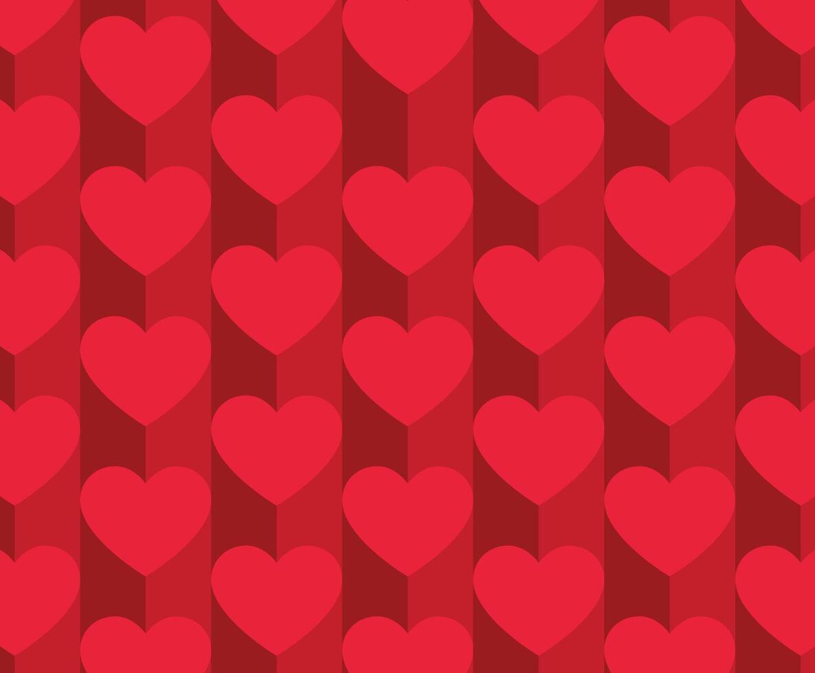 A red and white background with hearts vector