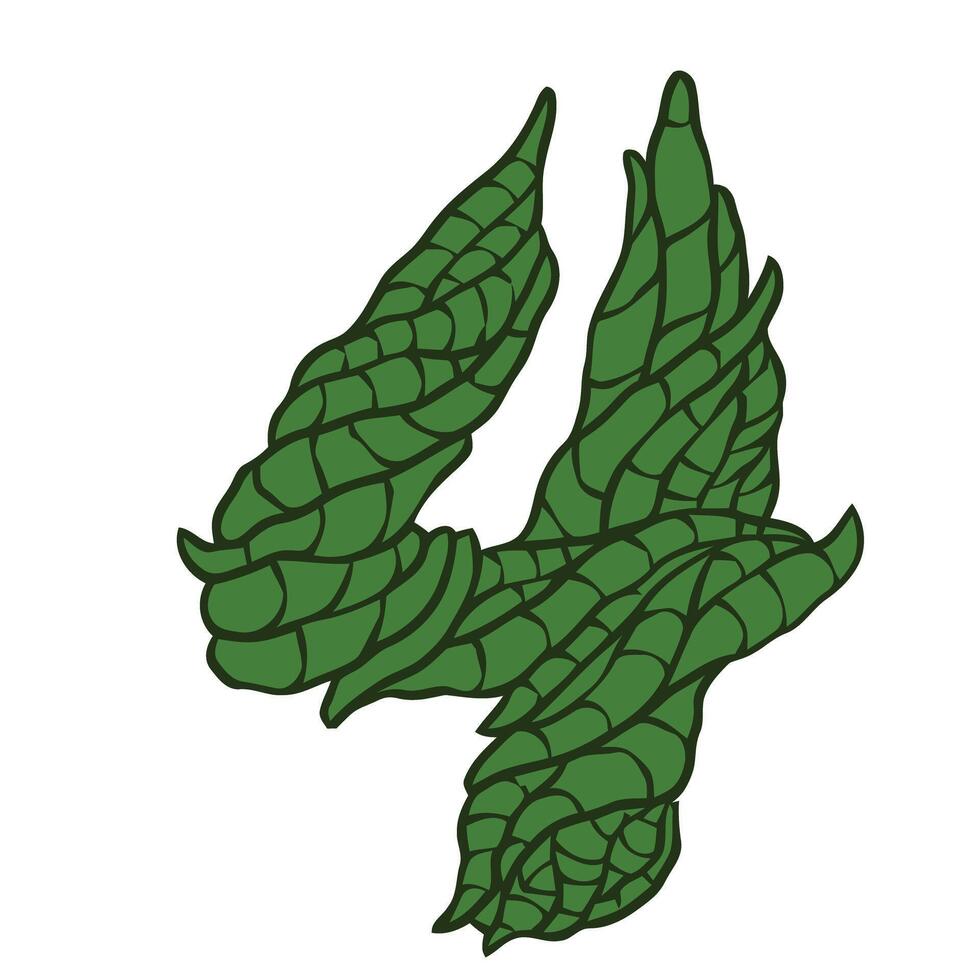 Number 4 Root Syle Illustration vector