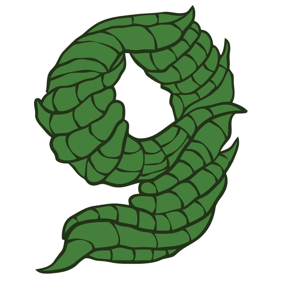 Number 9 Root Syle Illustration vector
