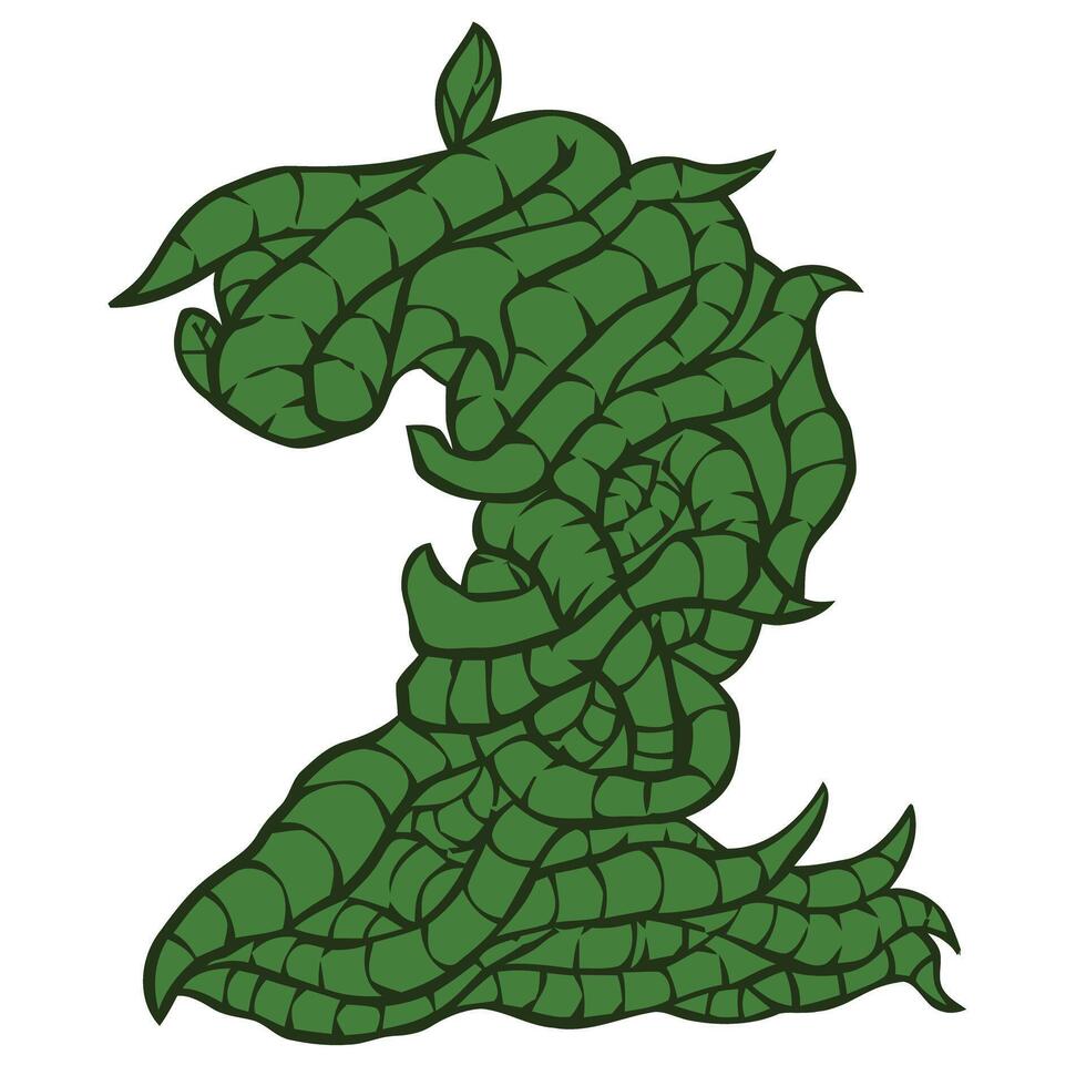 Number 2 Root Syle Illustration vector