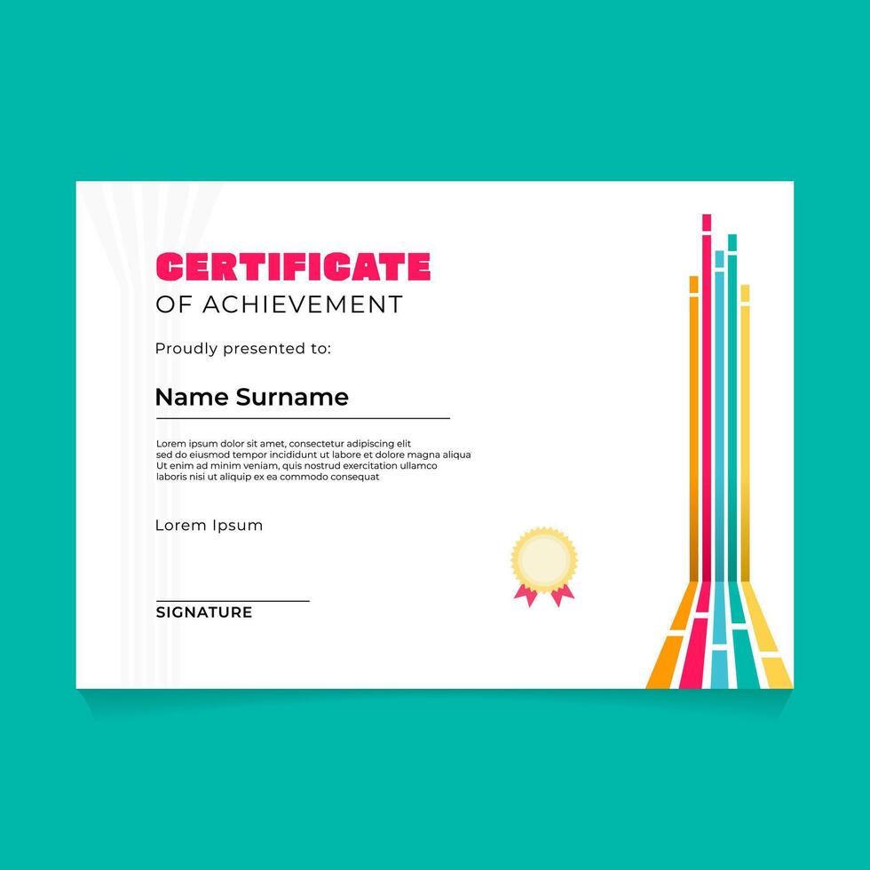 Certificate Template Design with Abstract Line Perspective Composition vector