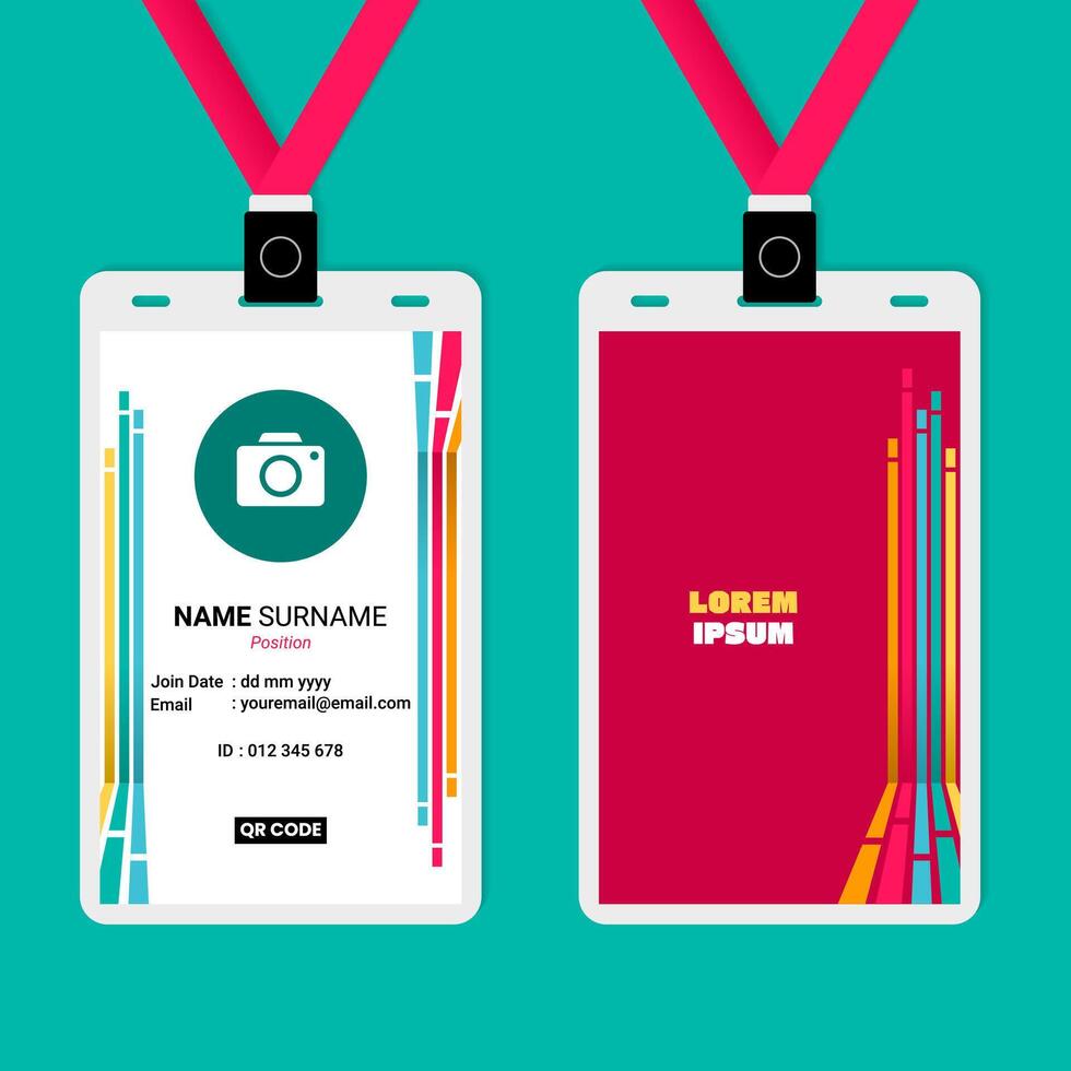 ID Card Design with Abstract Line Slide Perspective Composition vector
