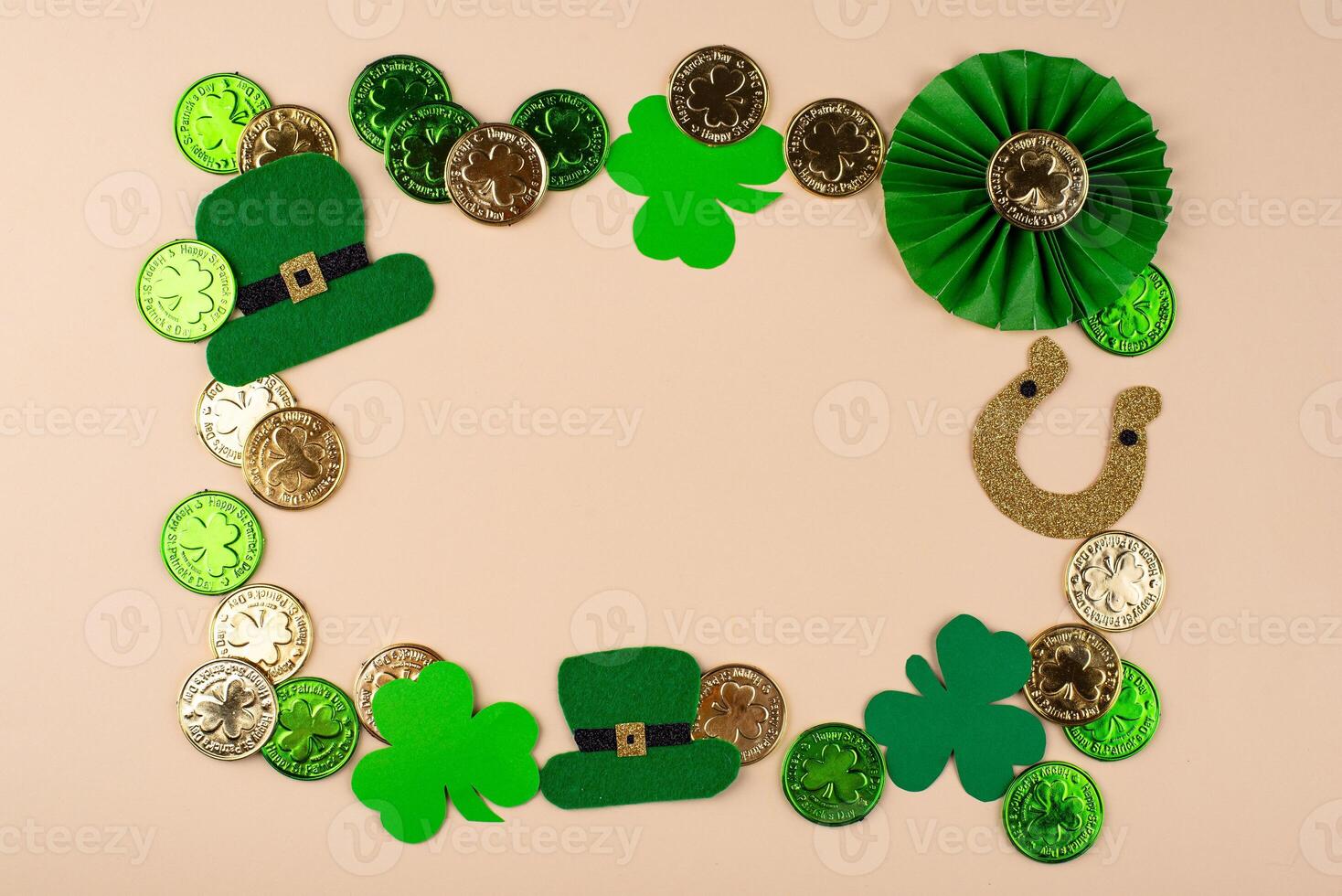 St. Patricks Day background with shamrock photo