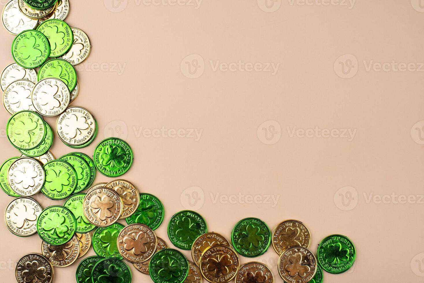 St. Patricks Day background with shamrock photo