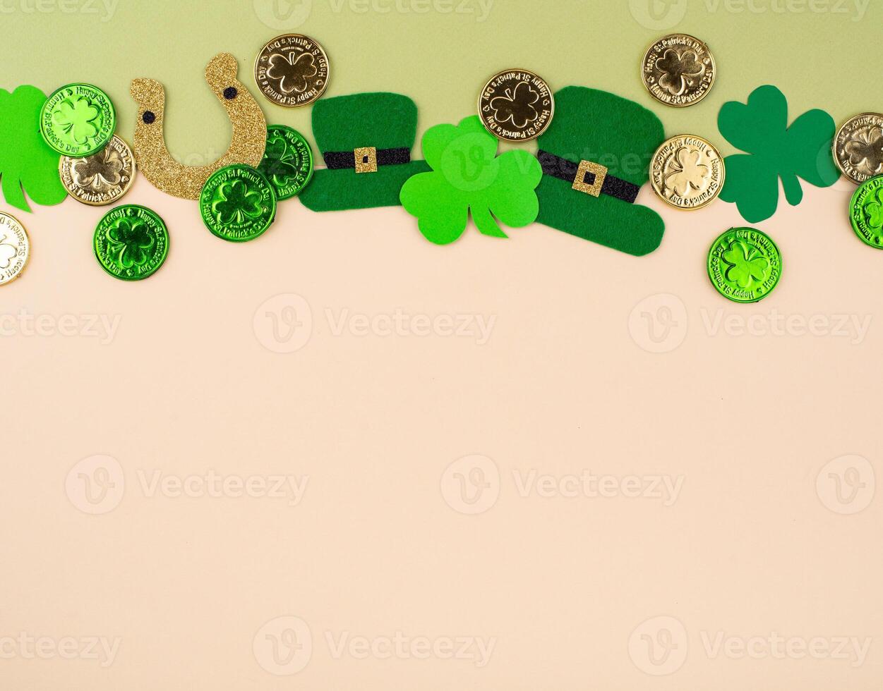 St. Patricks Day background with shamrock photo