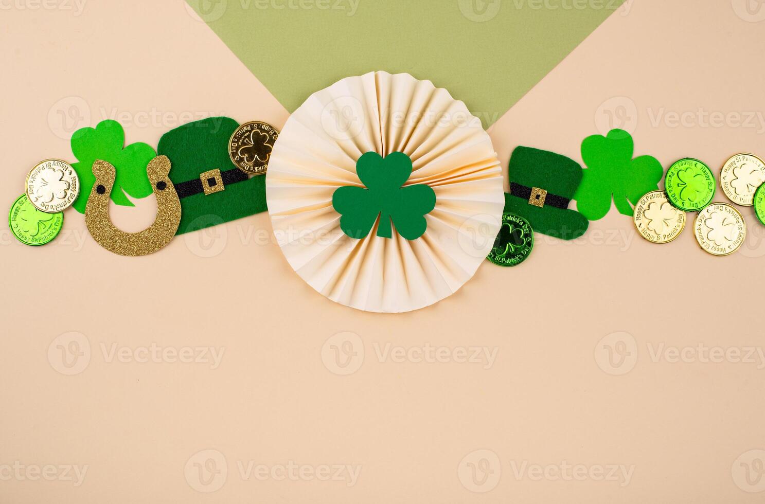 St. Patricks Day background with shamrock photo