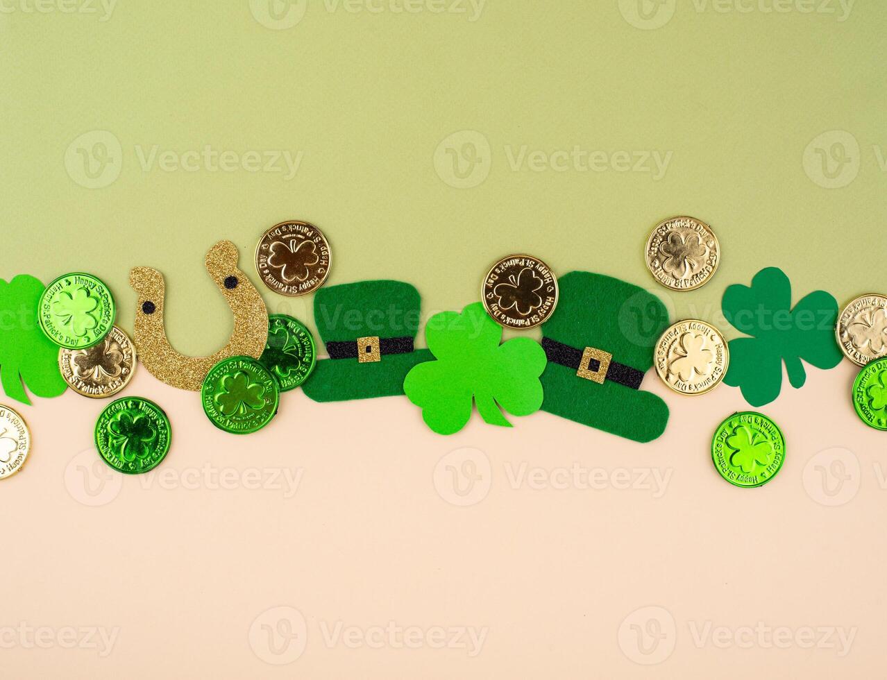 St. Patricks Day background with shamrock photo